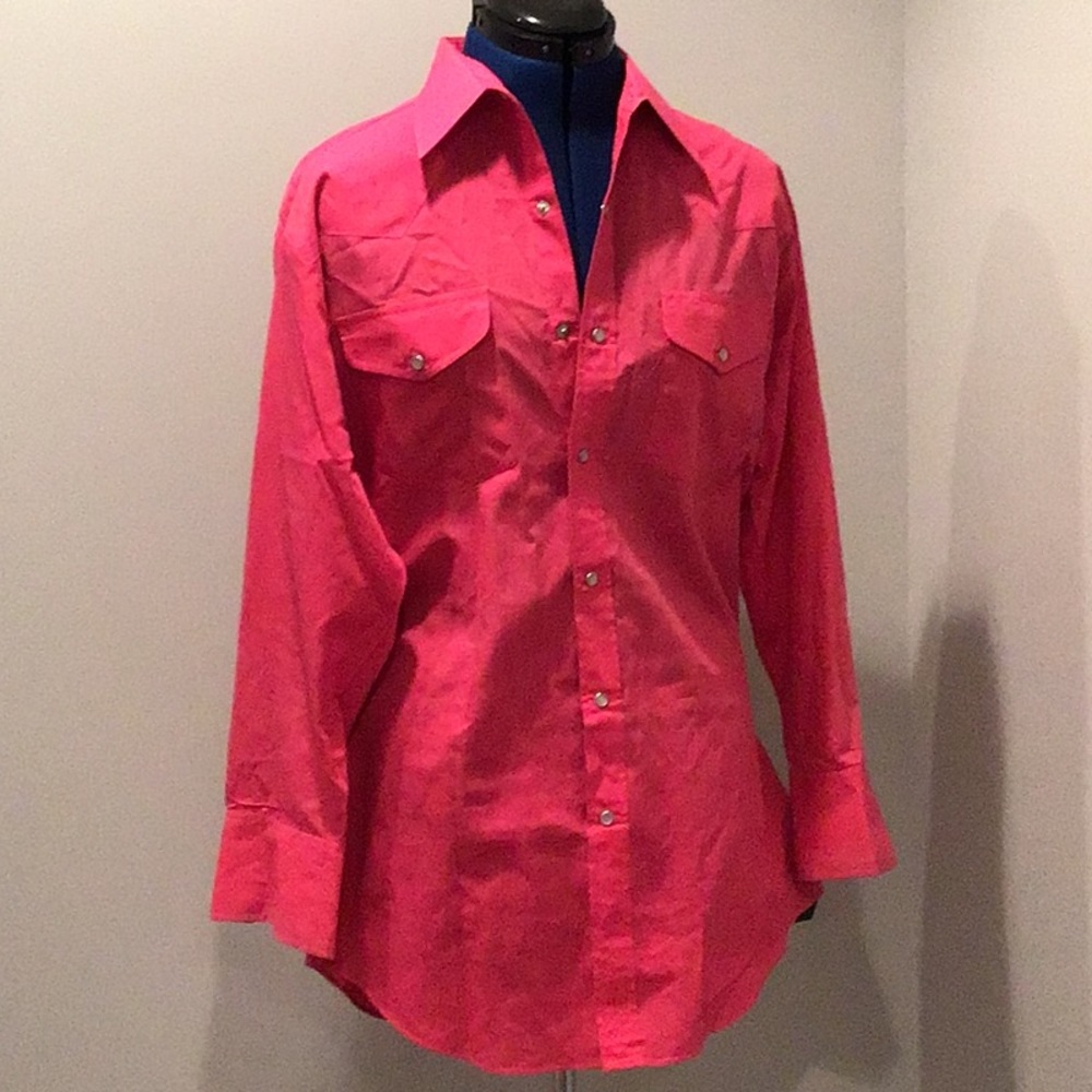 Men’s Sheplers Hot Pink Cowboy Vtg western long sleeve Snap Buttons